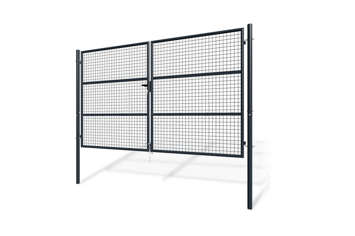 ZAUNTOR Olga Grau 3m H.180cm - Grau, Metall (392/190cm) - Casanoov