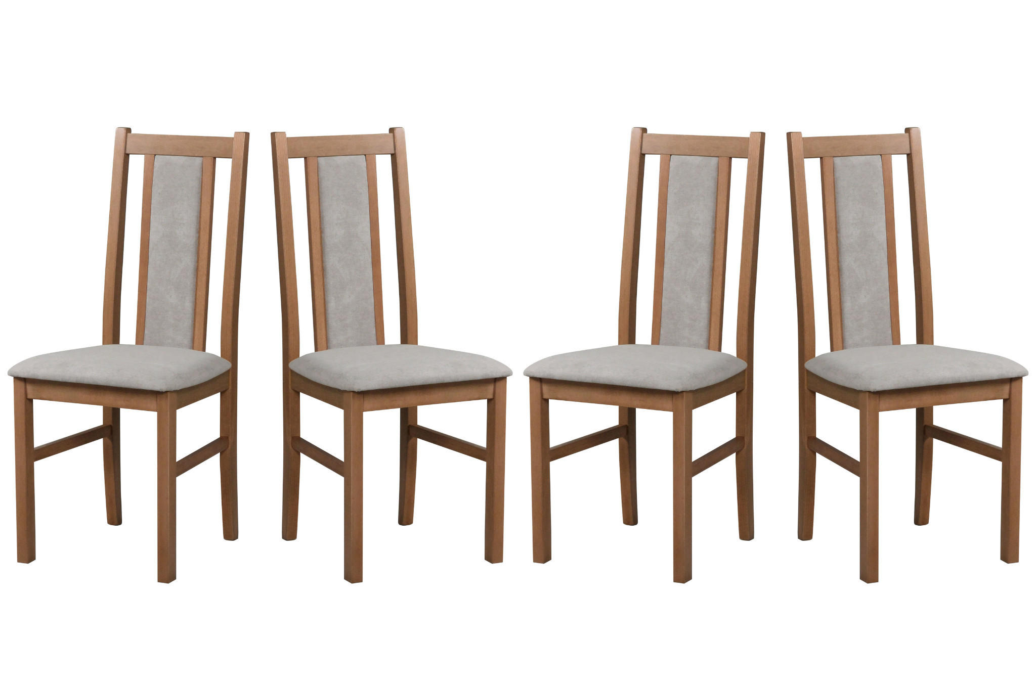 ESSZIMMERSTUHL - 4er-Set Bos 14 hell nussbaum soro 23 - Hellbraun/Beige, Holz (43/94/40cm) - Leaf Design