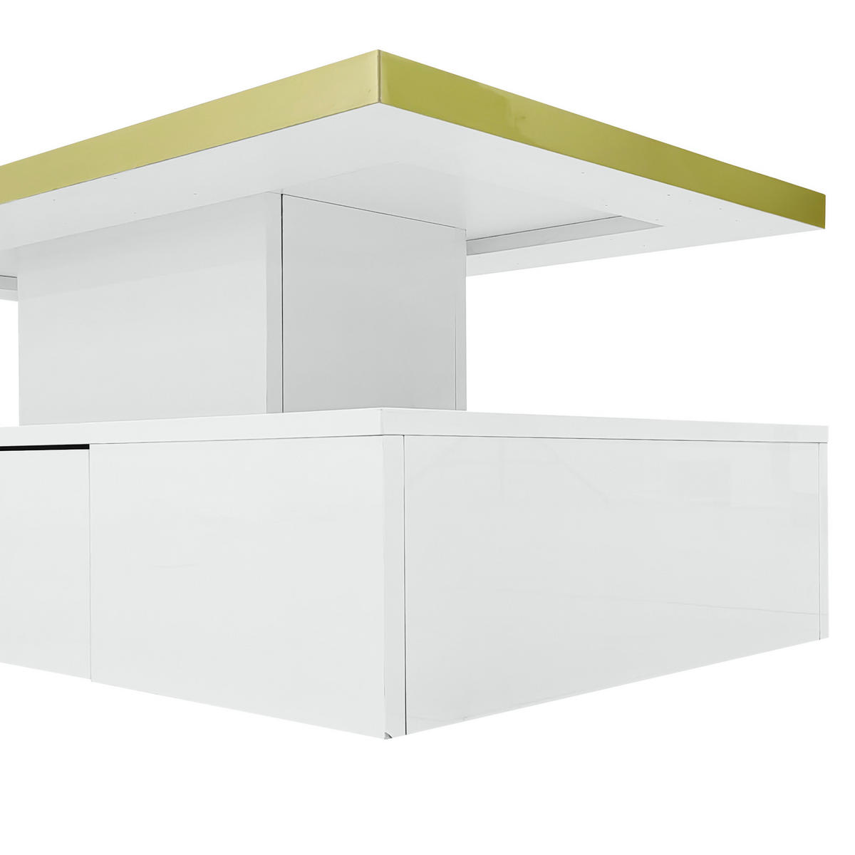 COUCHTISCH 100/50/38,5 cm weiß mit Schublade und LED-Beleuchtung - Weiß, Holzwerkstoff (100/50/38.5cm) - OKWISH