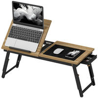 LAPTOPTISCH DE-16698 höhenverstellbar & neigbar, mit Schublade Eiche - Eichefarben, Naturmaterialien (83.5/33/34cm) - ComfortXL