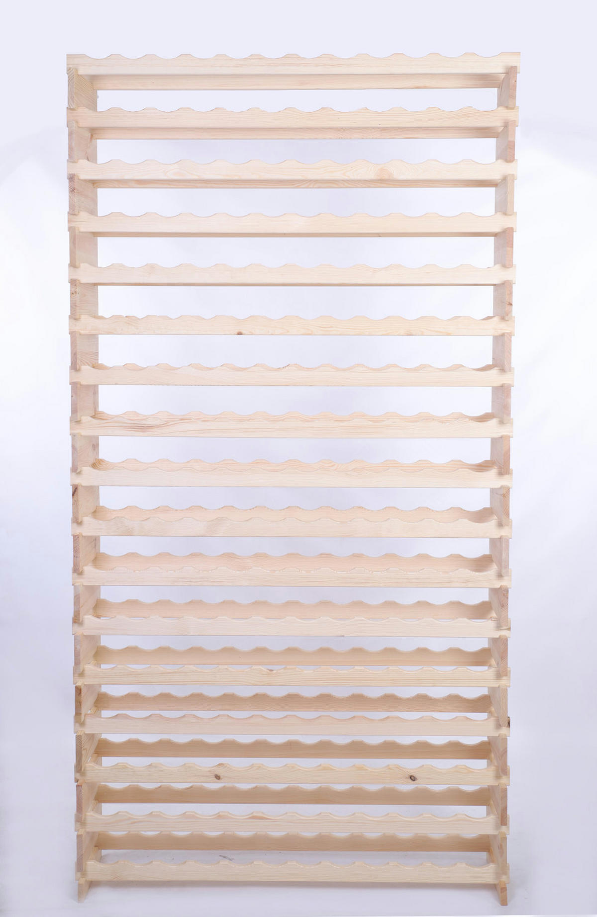 WEINREGAL VINOTECA FLEX PRO HxBxT 233x123x28cm 204 Flaschen auf 17 Ebenen Natur unbehandelt - Naturfarben, Holz (123/233/28cm) - PROREGAL
