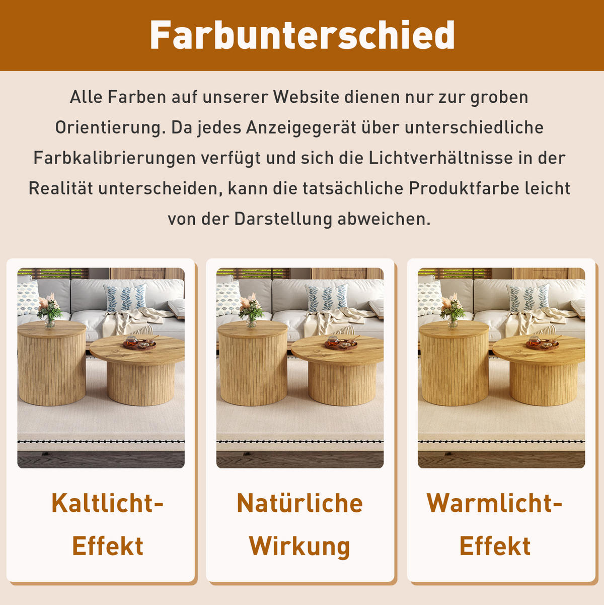 COUCHTISCH-SET aus MDF 75x75x36 cm und 50x50x50,5 cm Natur, 2-teilig - Naturfarben, Holzwerkstoff (75/75/36cm) - IVMEU