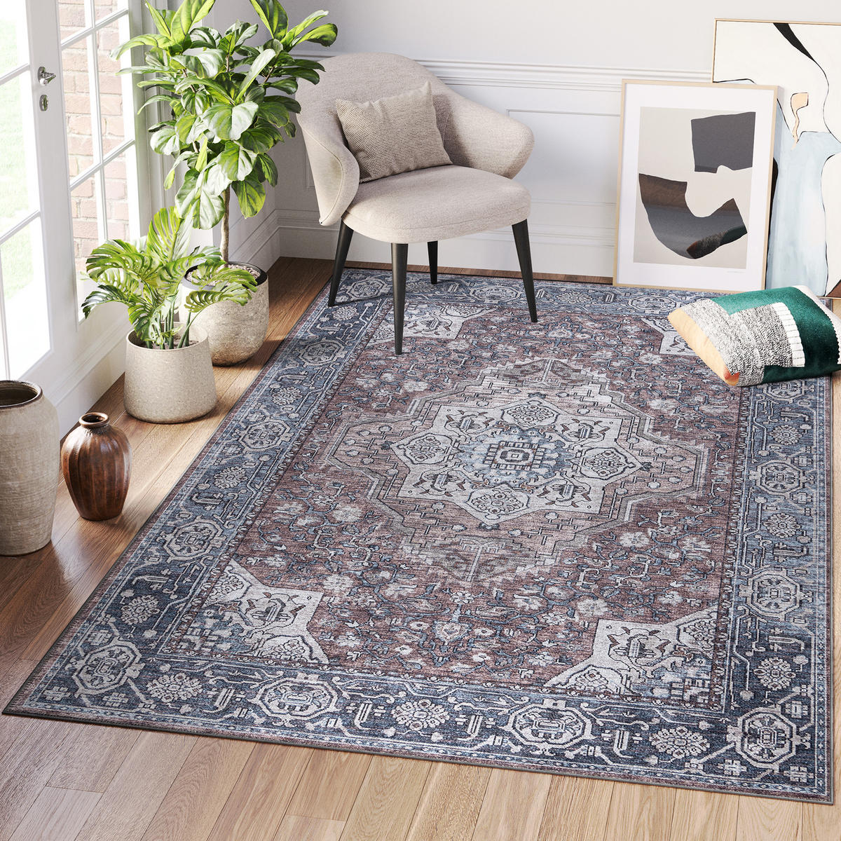 TEPPICH DUBAI mauve orientalisch 120/180 cm - Mauve, Textil (120/180cm) - Tapiso