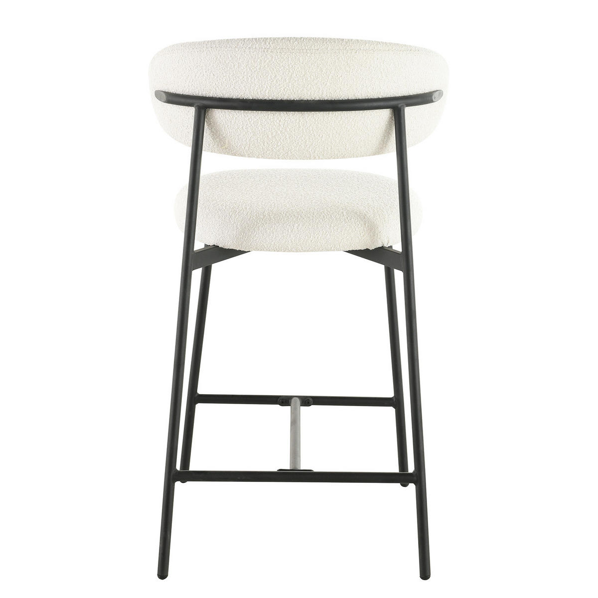 BARSTUHL - 2er-Set - Schwarz/Weiß, Textil/Metall (52/105/53cm) - home24