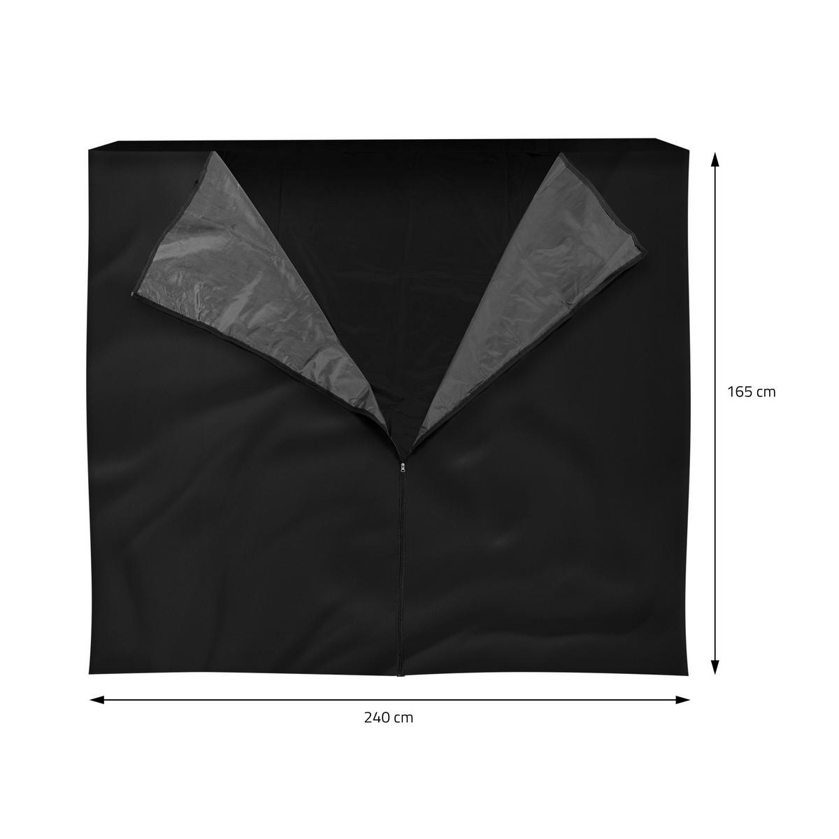 ABDECKUNG FÜR KAMINHOLZREGAL - Schwarz, Kunststoff (165/165/240cm) - ML-DESIGN