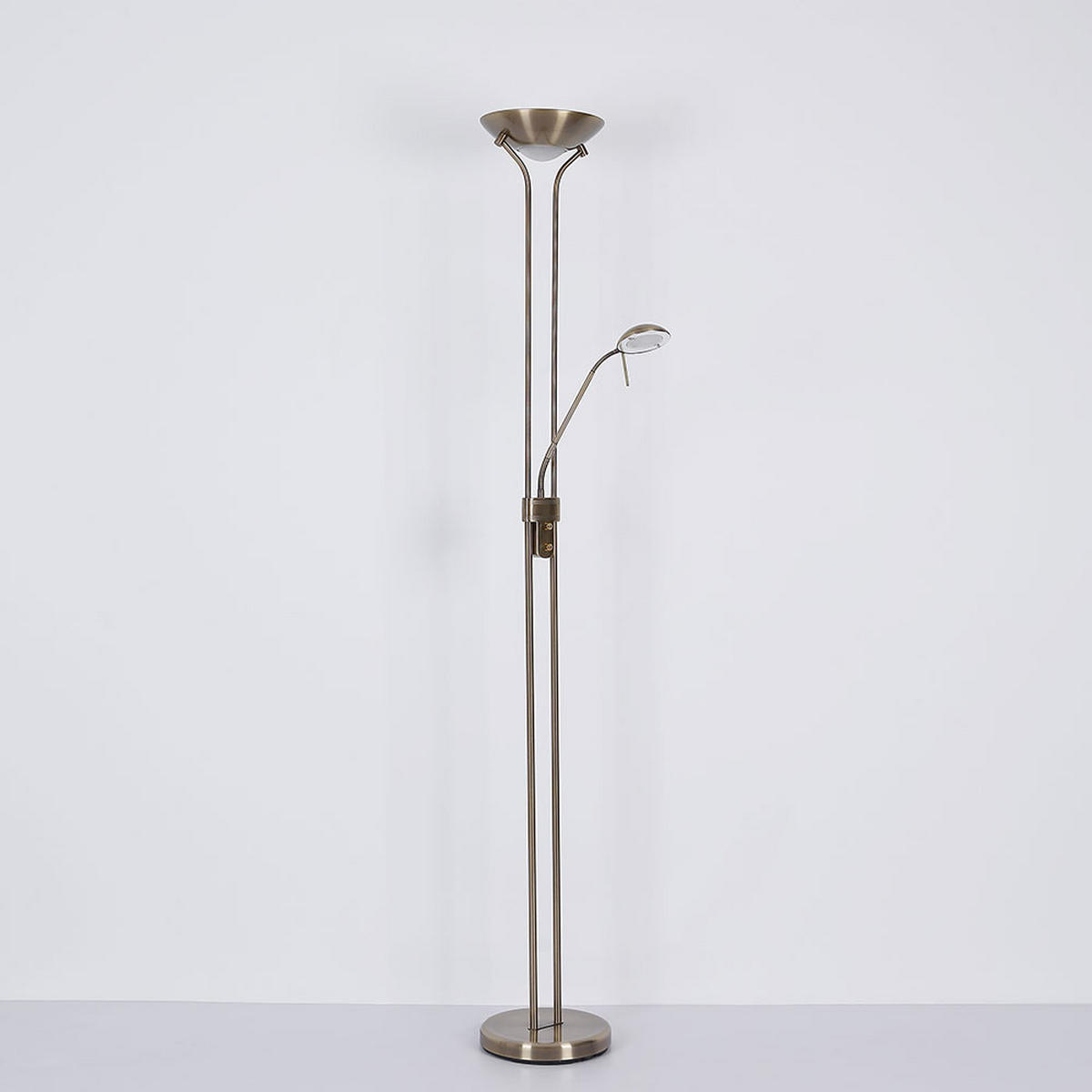 LED STEHLEUCHTE Metall Messing - Messingfarben, Glas (25.5/25.5/180cm) - Globo Lighting