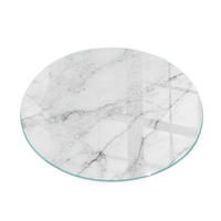 GLASPLATTE für Kamin Ø 70 cm Weiß - Weiß, Glas (70/70/0.4cm) - ArtPrintCave