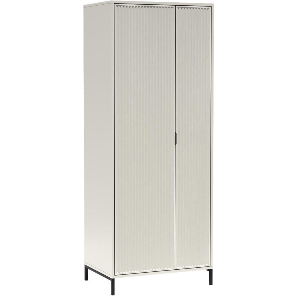 DREHTÜRENSCHRANK Linna mit zwei Türen 80 cm Kaschmir - Kaschmir/Schwarz, Holzwerkstoff/Metall (80/196/55cm) - Beautysofa