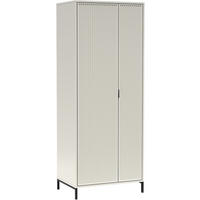 DREHTÜRENSCHRANK Linna mit zwei Türen 80 cm Kaschmir - Kaschmir/Schwarz, Holzwerkstoff/Metall (80/196/55cm) - Beautysofa