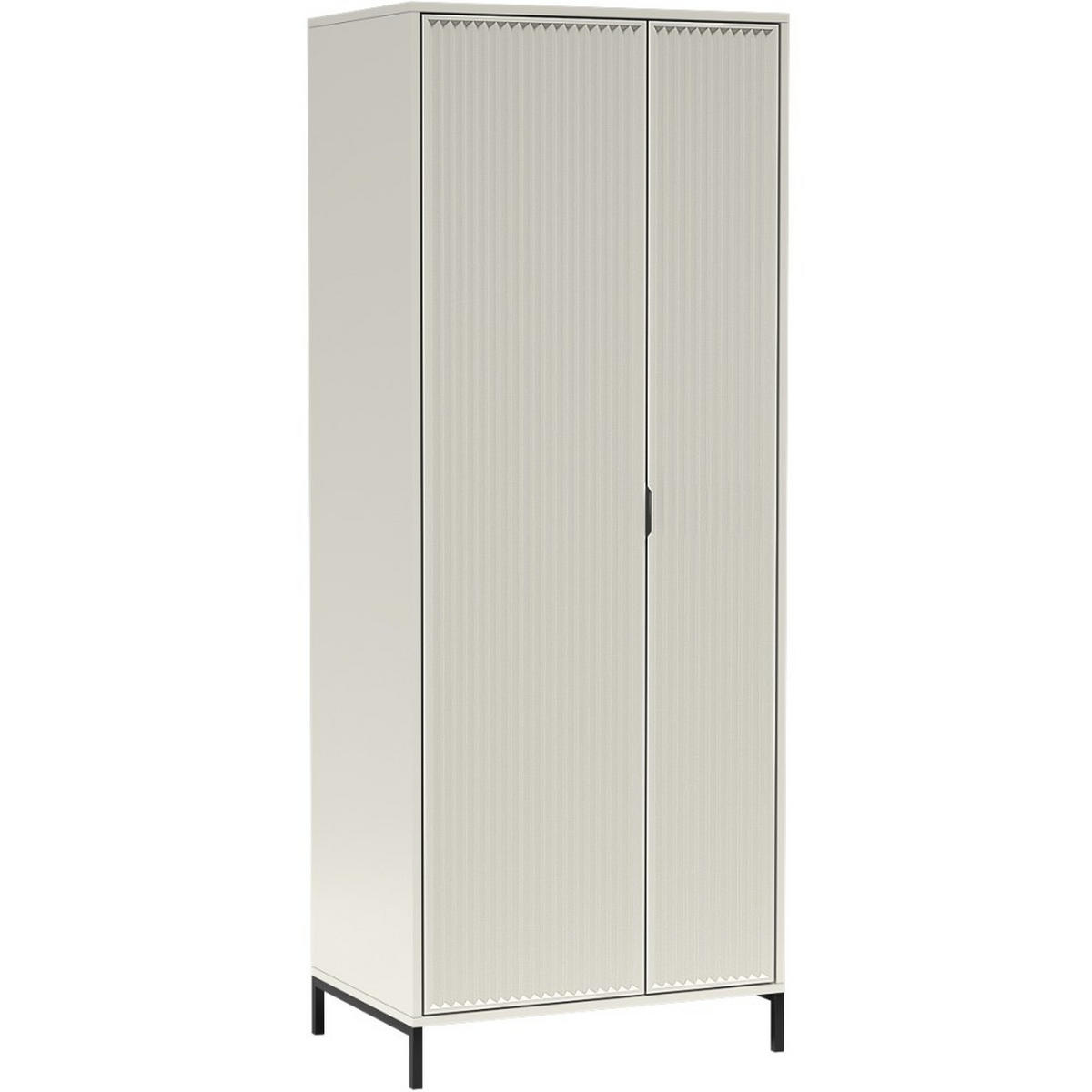 DREHTÜRENSCHRANK Linna mit zwei Türen 80 cm Kaschmir - Kaschmir/Schwarz, Holzwerkstoff/Metall (80/196/55cm) - Beautysofa