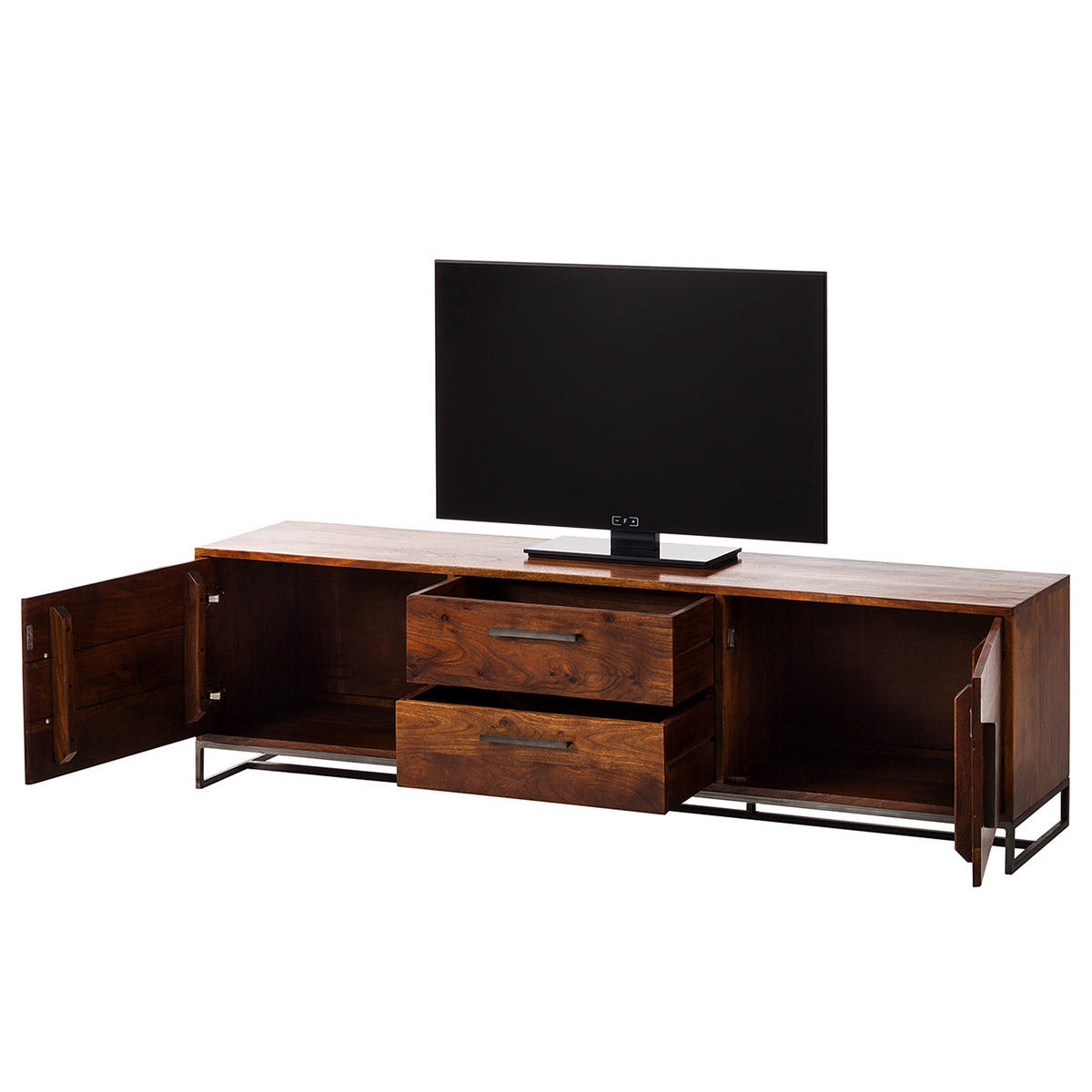 TV-LOWBOARD - Akazie massiv, Breite 175 cm - Akaziefarben, Holz (175/50/40cm) - home24