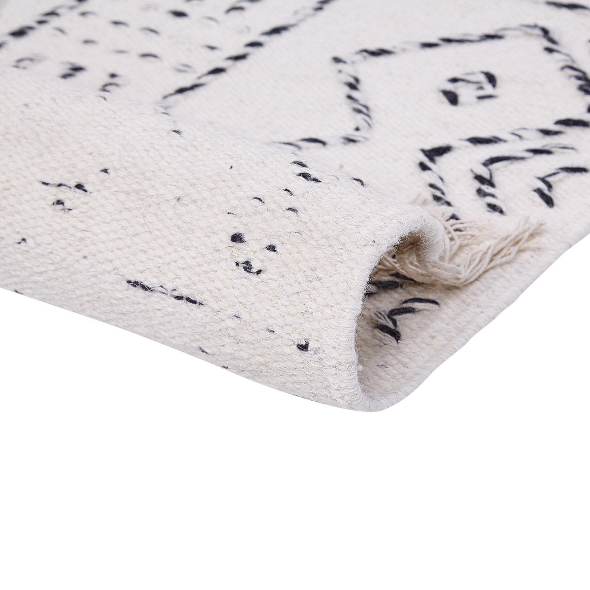 KURZFLOR-TEPPICH Alkent 200/140 cm - Weiß, Textil (140/200cm) - Beliani