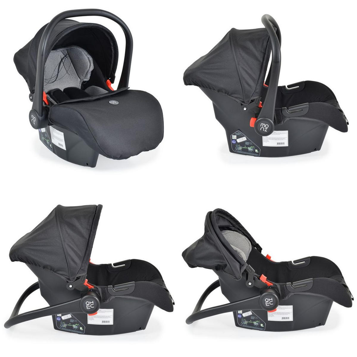 BABYSCHALE i-Size Multi (40 - 87cm) grau Gruppe 0+ Fußabdeckung Kopfstütze Gurt - Grau, Kunststoff (33/73/42cm) - Moni