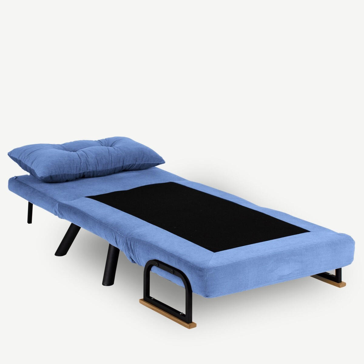 SESSEL mit Stoffbezug und Metallfüßen, umwandelbar 67/50/41 cm - Blau, Metall (50/41/60cm) - Calicosy