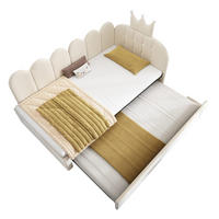 TAGESBETT 90x200cm mit Ausziehbett - Beige, Textil (90/200cm)