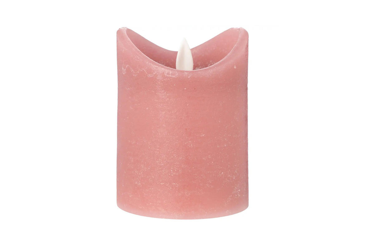 LED-KERZE Ø7,5x10 cm, Rosa - Rosa, Naturmaterialien (7.5/7.5/10cm) - dasmöbelwerk