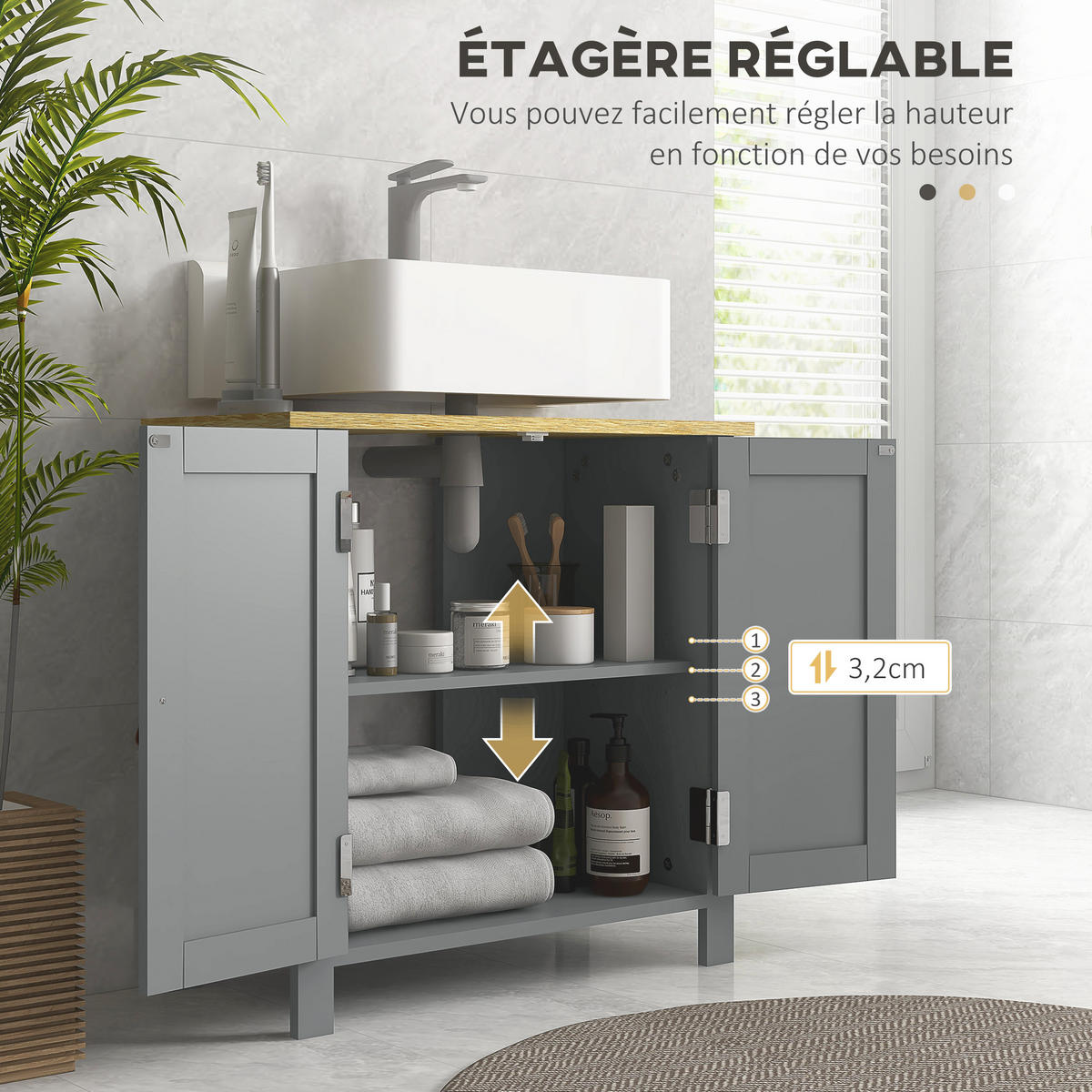 HÄNGESCHRANK Grau 1 Stück - Grau, Kunststoff (60/60/30cm) - GiPP