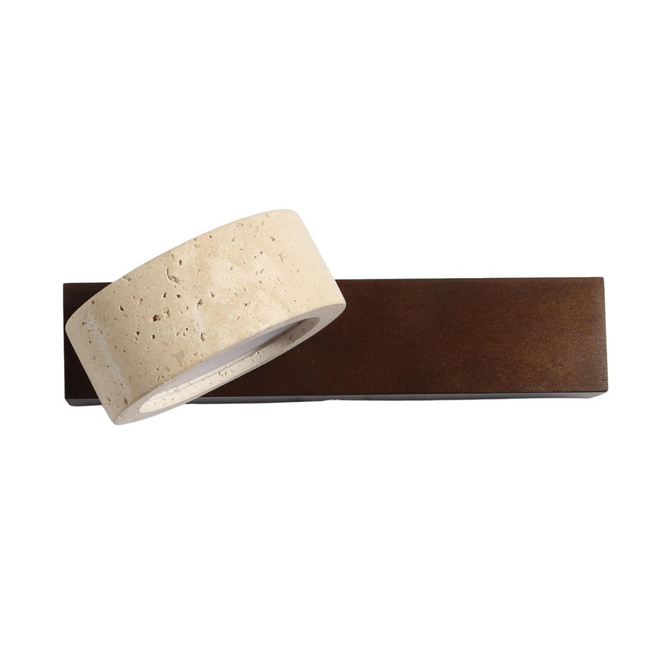 WANDLEUCHTE Fiorenzo, Beige, Weiß und Holz, 23cm - Beige, Stein (10/23/13cm) - KOSILUM