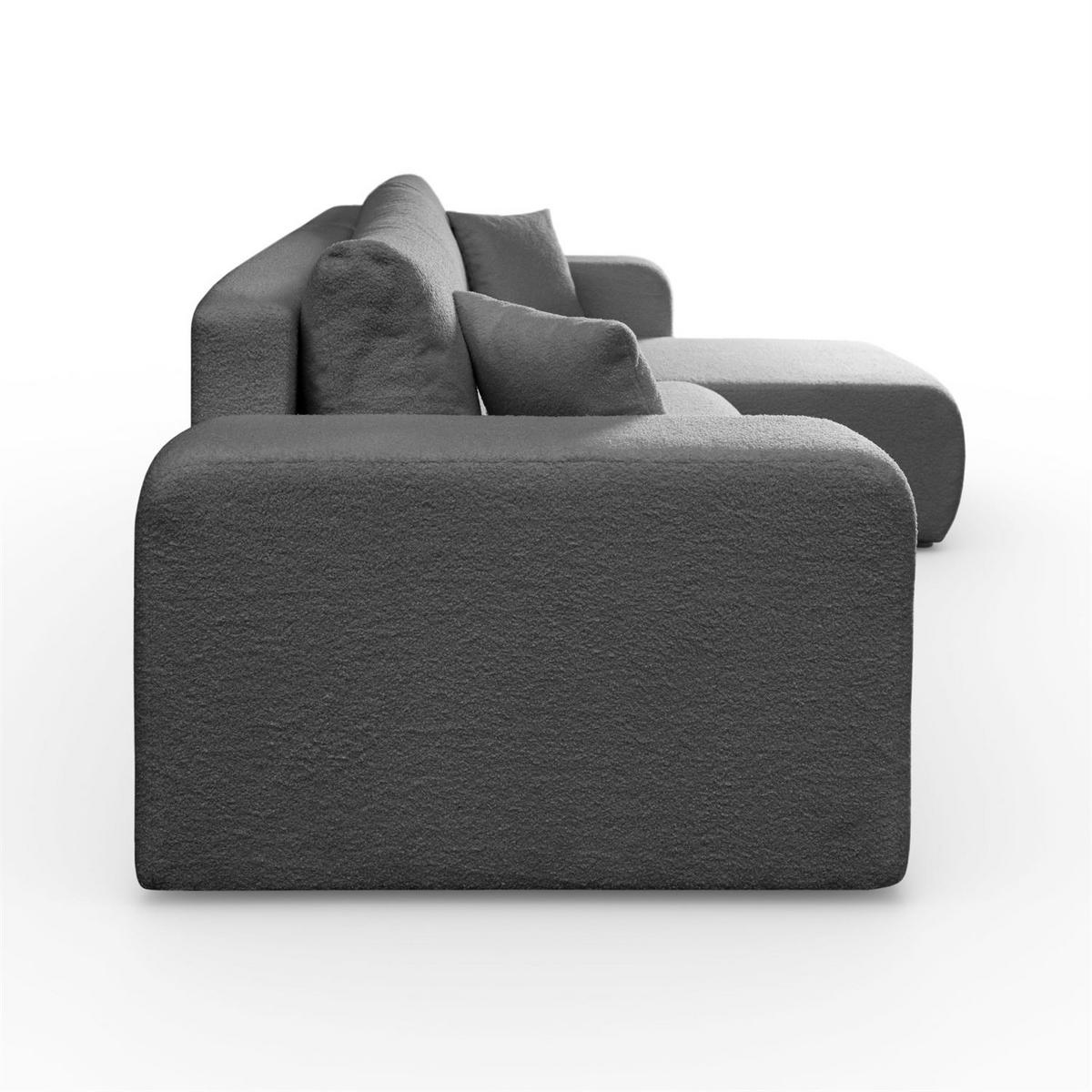 ECKSOFA VESPO L mit Schlaffunktion und Bettkasten - Graphitfarben, Textil (247/143cm) - Lookway