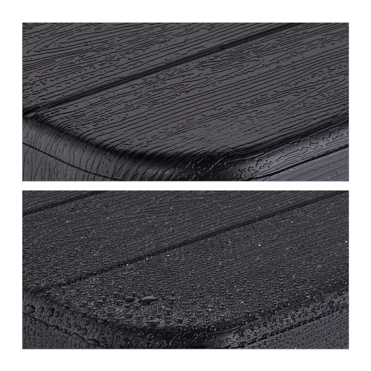 GARTENTISCH - Schwarz, Kunststoff/Metall (60/118/74cm) - Relaxdays