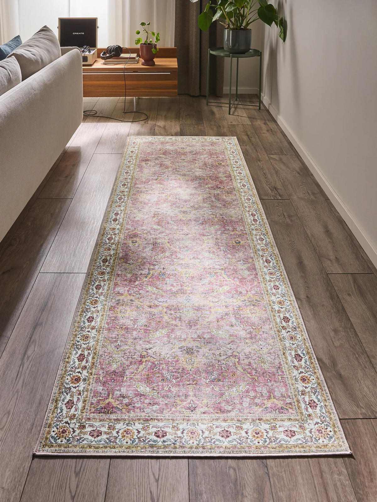 LÄUFER Laury Rosa 80x240 cm - Rosa, Kunststoff/Textil (80/240cm) - benuta Pop