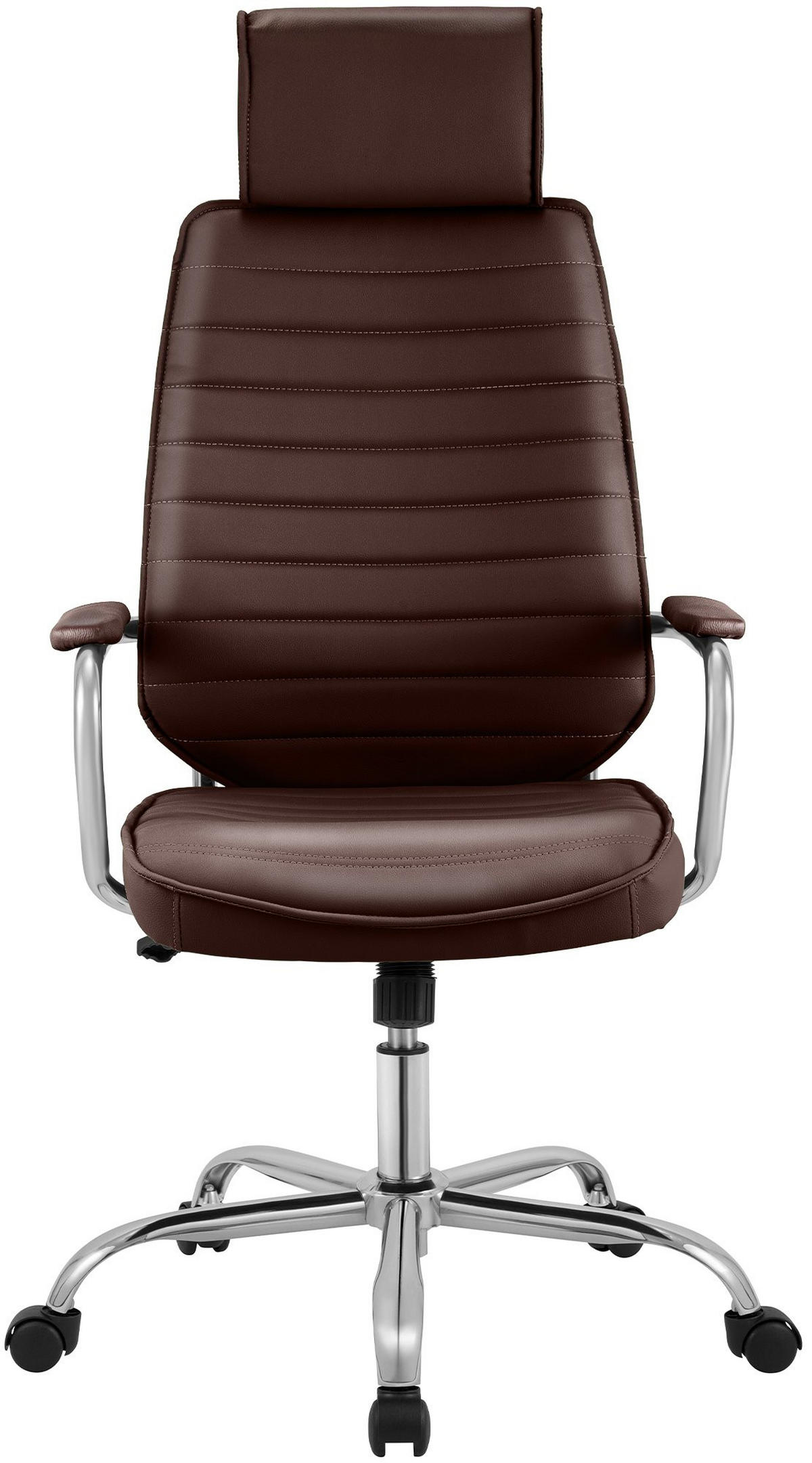CHEFSESSEL Lederlook Bordeauxrot - Chromfarben/Bordeaux, Textil/Metall (60/117/67cm) - CLP