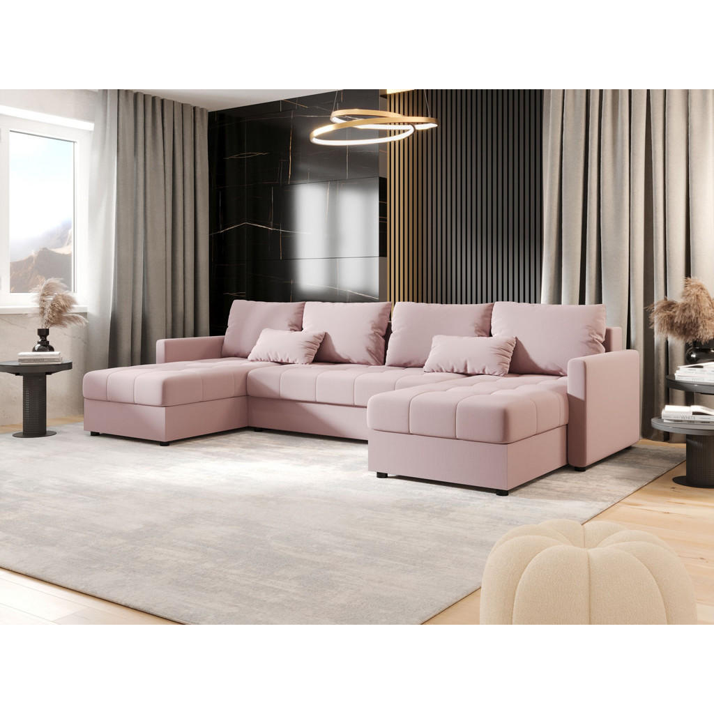 Thumbnail - Bedante Ecksofa, Rosa, Textil, 285x85x140 cm, Wohnzimmer, Sofas & Couches, Wohnlandschaften, Wohnlandschaften in U-Form