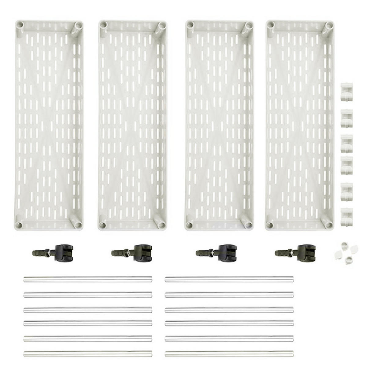 NISCHENWAGEN 40/12.5/86 cm 4-Stufig Weiß Kunststoff Edelstahl - Weiß, Kunststoff/Metall (40/86/12.5cm) - Livingandhome