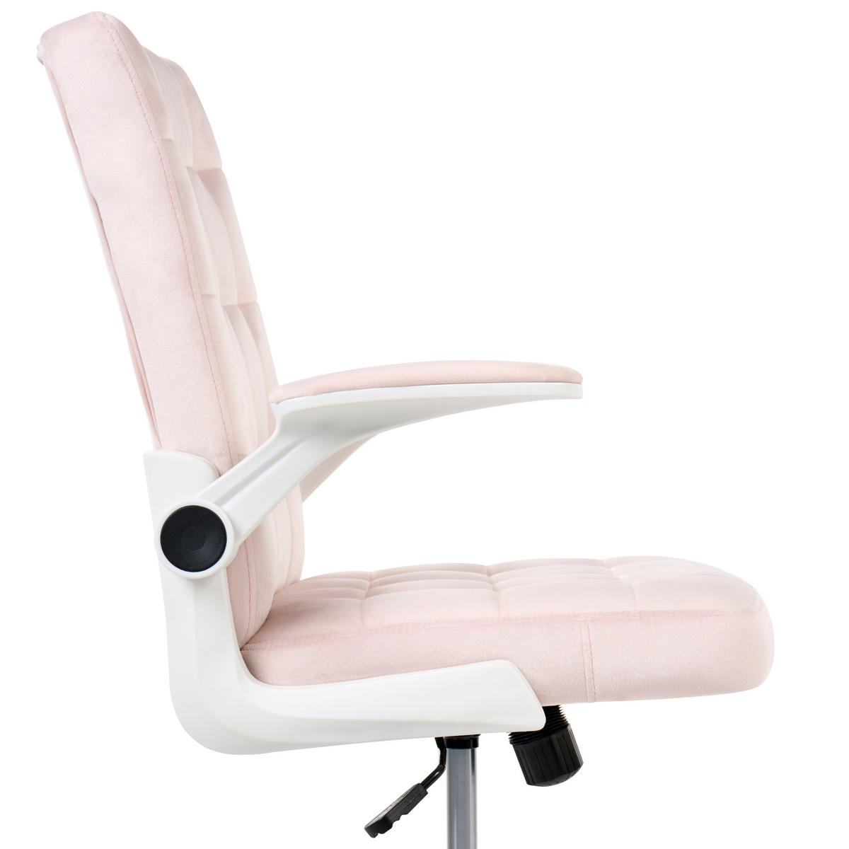 BÜROSTUHL Samtstoff Pastellrosa Dandy - Pink, Kunststoff/Textil (58/95/58cm) - Beliani