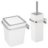 BAD-SET 2tlg. Kosmetikeimer WC-Bürste zur Wandmontage, weiß - Weiß, Kunststoff (10/36.5/10cm) - bremermann