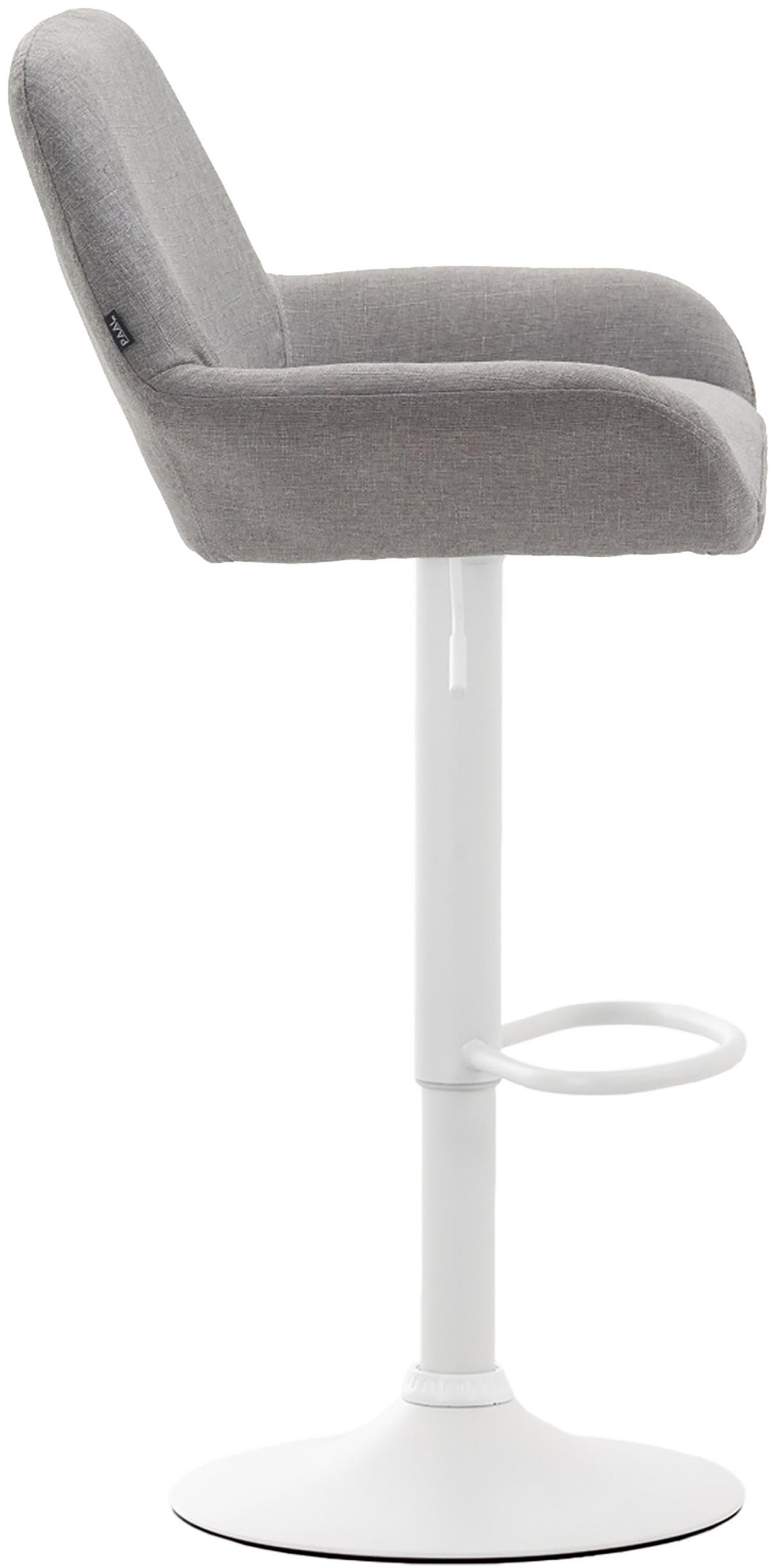 BARHOCKER 2er Set Prag Stoff weiß grau - Weiß/Grau, Textil/Metall (51/109/52cm) - TPFLiving