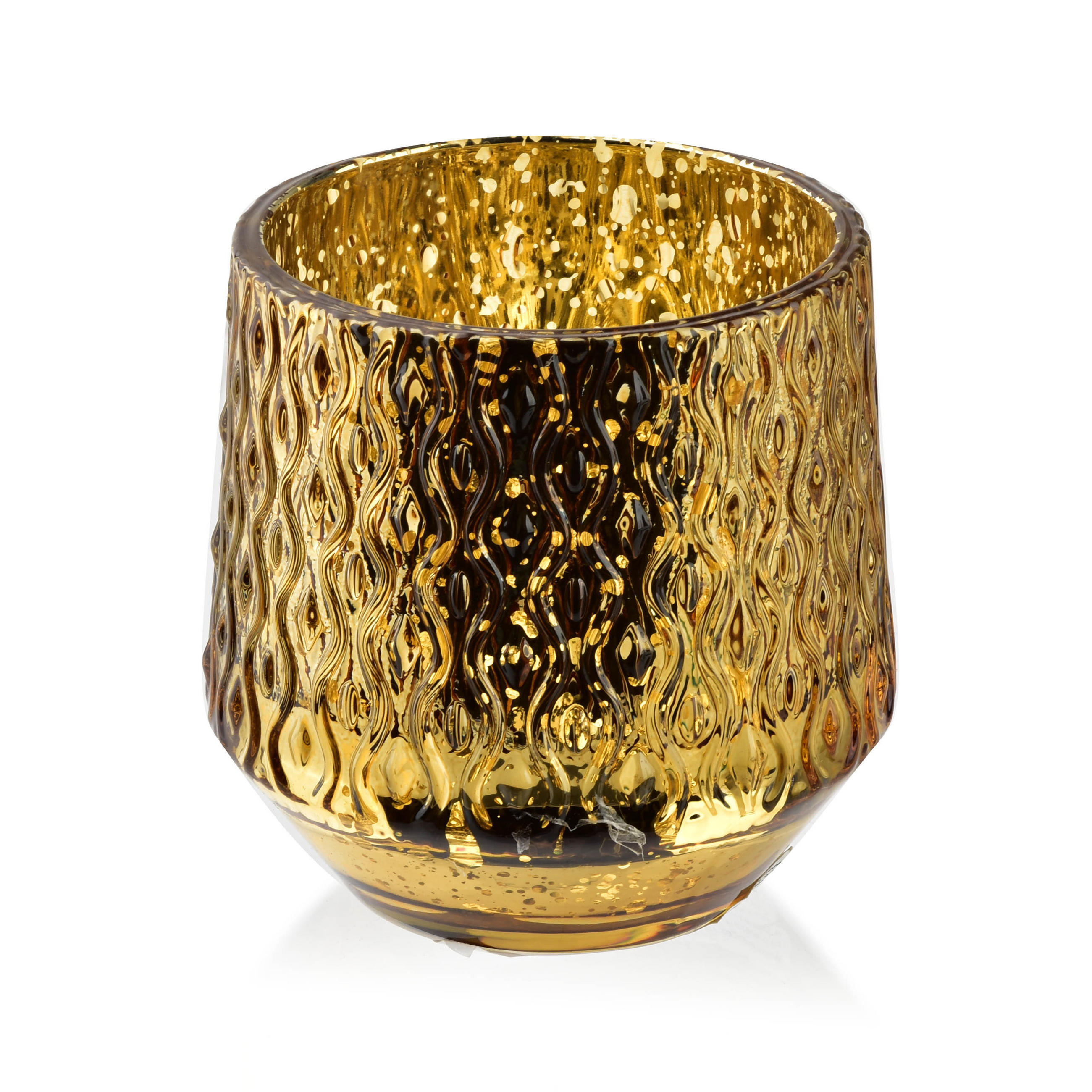KERZENHALTER Rita Gold 7/7/8 cm Glas - Goldfarben, Glas (7/8/7cm) - Mondex