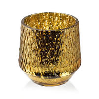 KERZENHALTER Rita Gold 7/7/8 cm Glas - Goldfarben, Glas (7/8/7cm) - Mondex