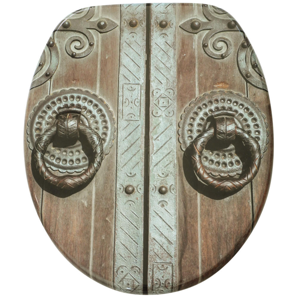 WC-SITZ mit Absenkautomatik Door - Braun, Holzwerkstoff (38/6/47cm) - Sanilo