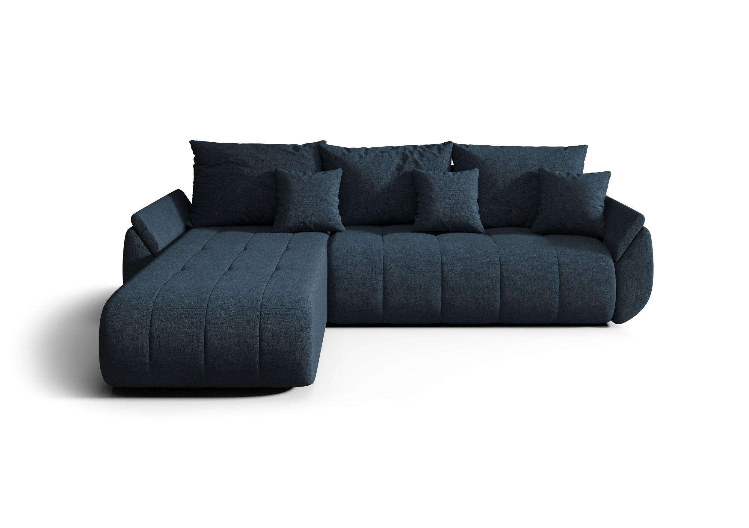 ECKSOFA mit Schlaffunktion TOKYO L Wind 77 - Dunkelblau, Textil (280/185cm) - Bedante