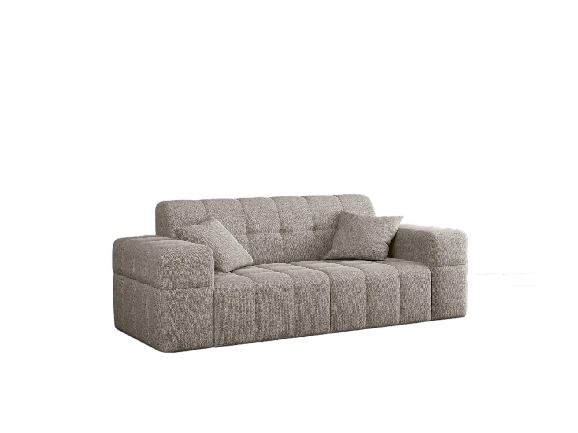 SOFA 2-sitzer Couch serie NIMES Stoff Verita Warmbeige - Creme, Holz (183/82/92cm) - Kaiser Möbel