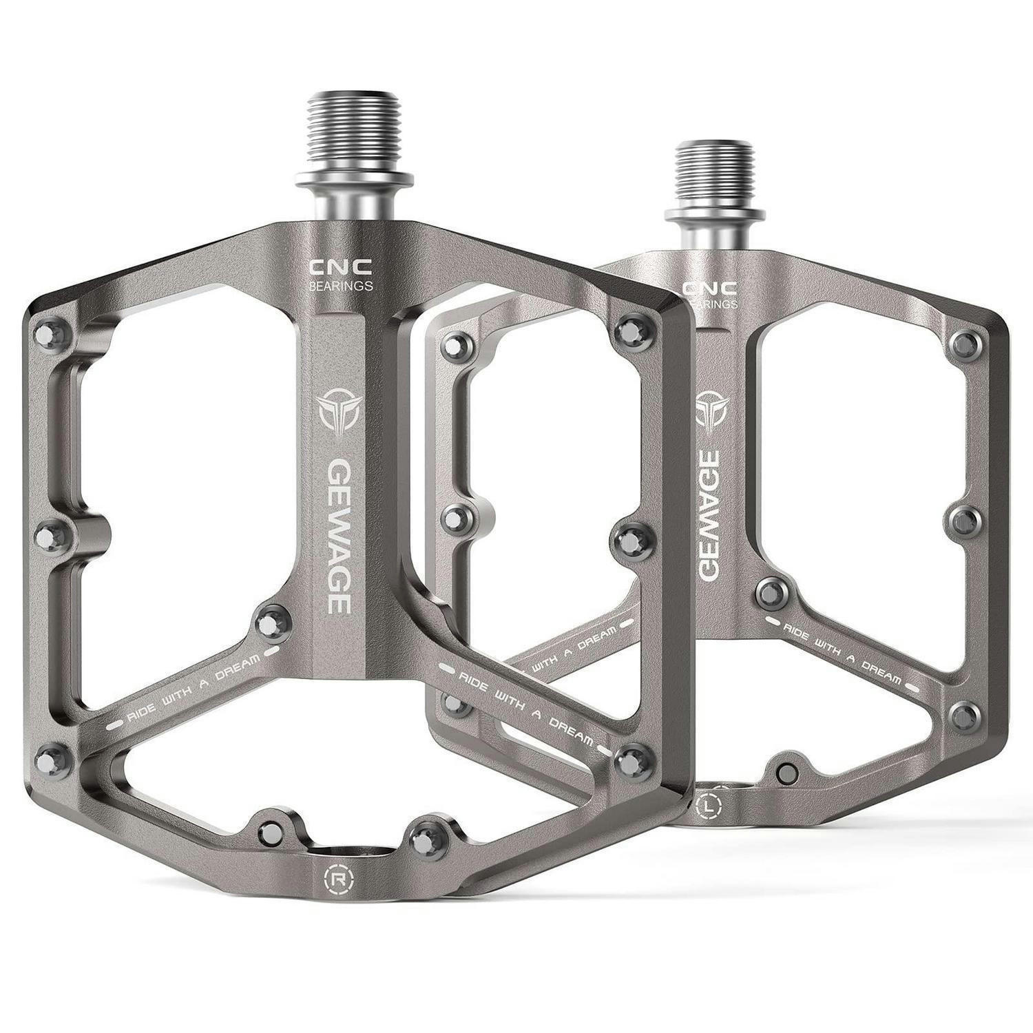 FAHRRADPEDALE Rennrad/Mountainbike Aluminiumlegierung Silber 9/16 Zoll - Silberfarben, Metall (10/1.4/10.4cm)
