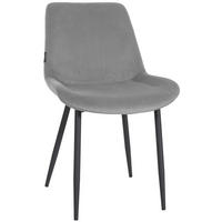 STUHL Samt grau - Schwarz/Grau, Textil/Metall (51/80/60cm) - CLP