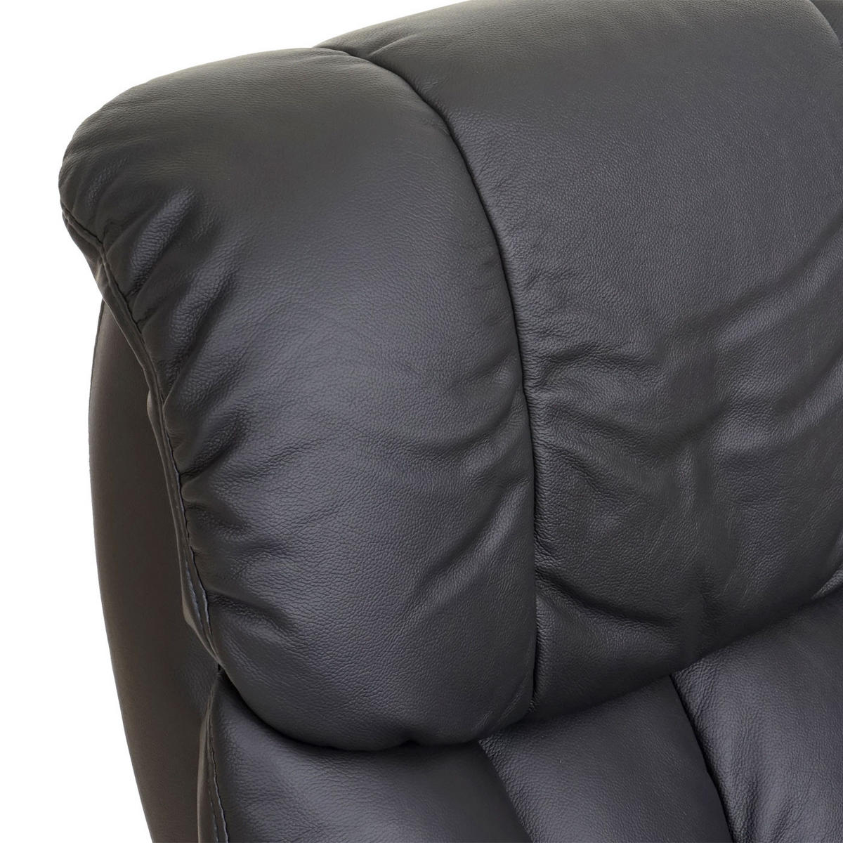 RELAXSESSEL XXL MIT HOCKER Schwarz - Schwarz, Leder (97/112/88cm) - MCA
