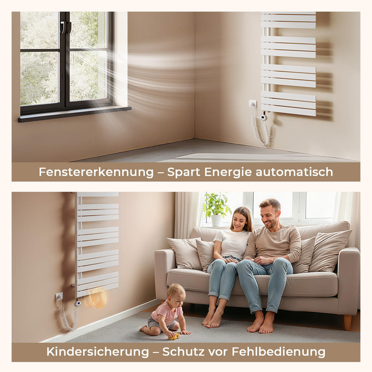HANDTUCHHEIZKÖRPER 159,9/40 cm weiß elektrisch 800 W mit WLAN-Thermostat - Weiß, Metall (40/160/5.9cm) - S'AFIELINA