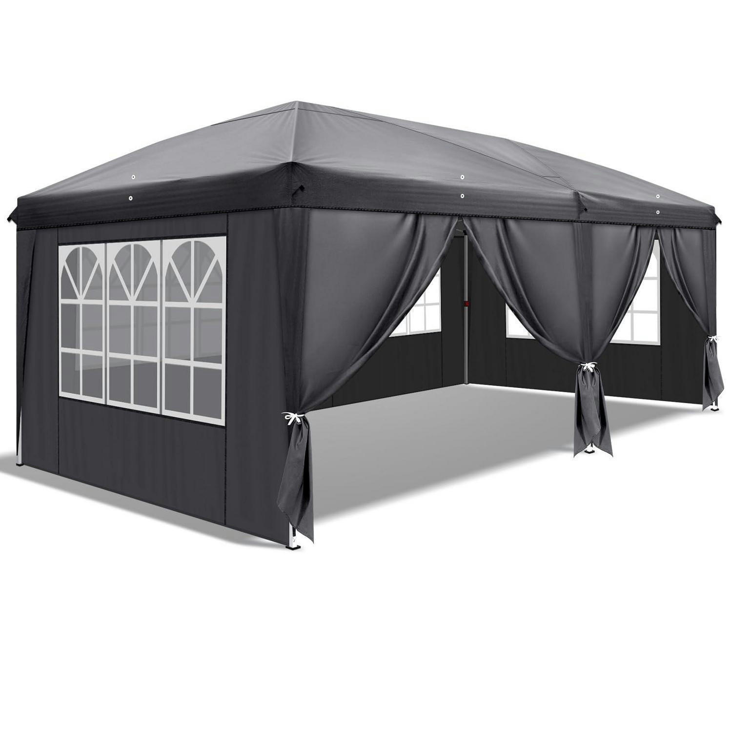 FALTPAVILLON 3 x 6 m Grau mit 6 Seitenteilen - Grau, Metall (300/268/600cm)