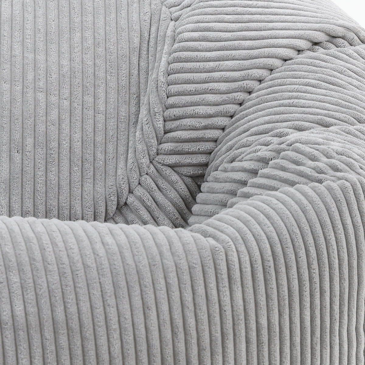 SITZSACK Klassisch + Hocker, Cord - Hellgrau/Grau, Kunststoff/Textil (85/50/85cm) - icon