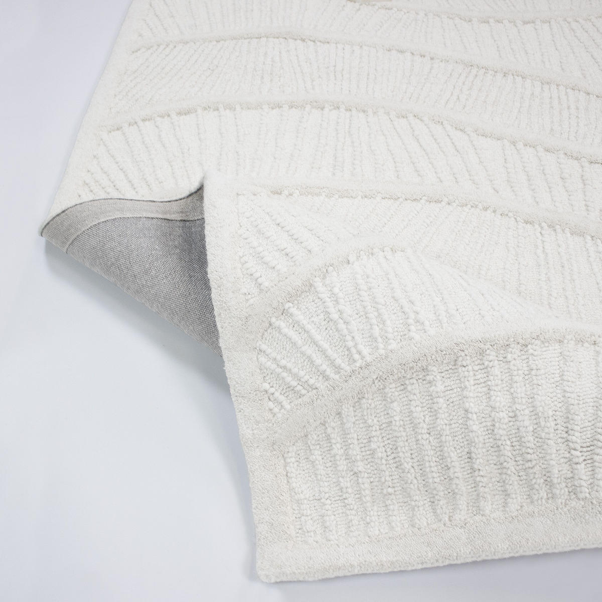 WOLLTEPPICH CARVE, abstrakt, Weiß, 80 x 230 cm - Beige, Textil (80/230cm) - KADIMA DESIGN