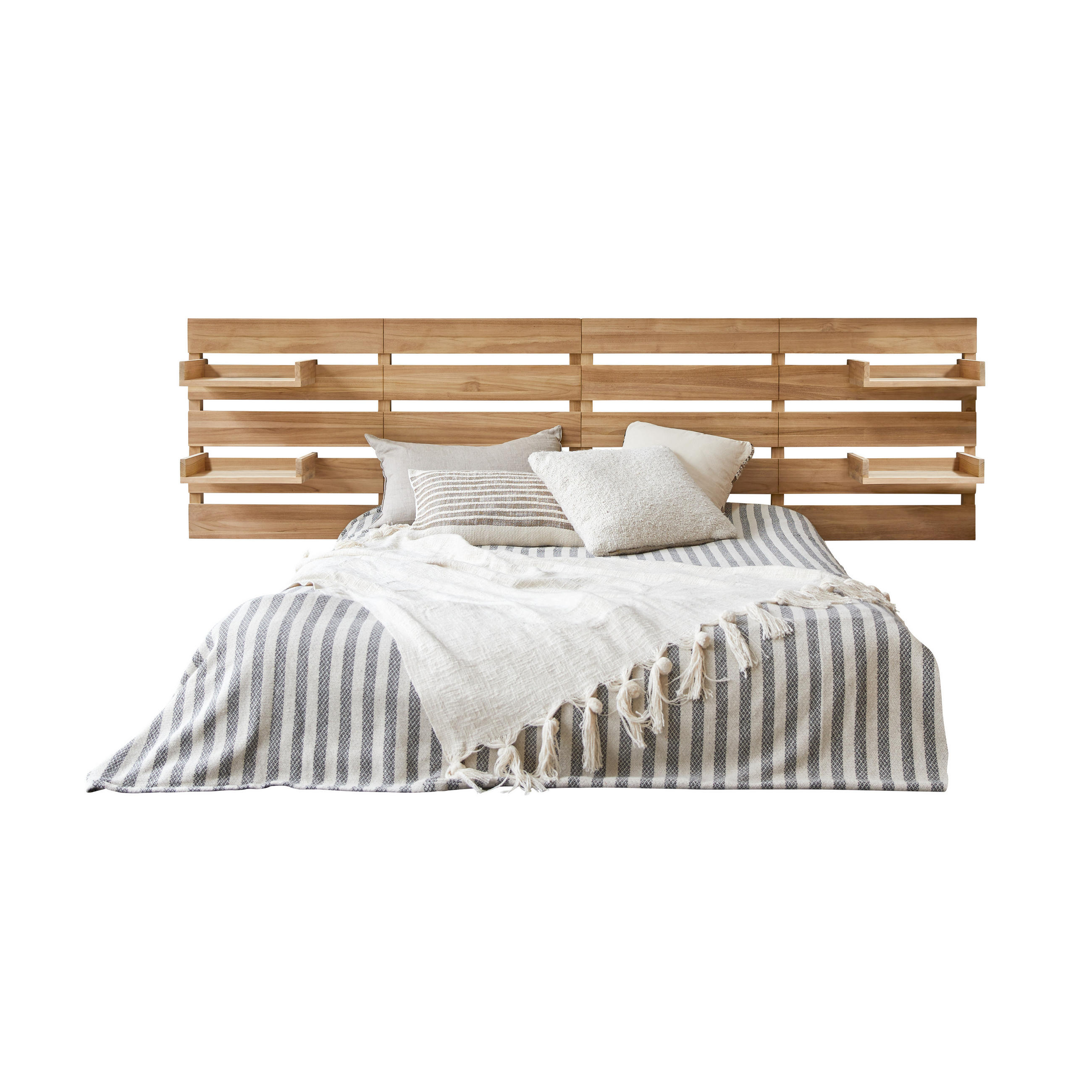 KOPFTEIL Urbain Natur aus Teak - Naturfarben, Holz (270/76/5cm) - Tikamoon