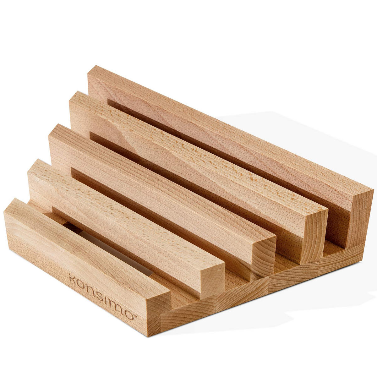 KÜCHENBRETTCHENHALTER HEMERO - Buchefarben, Holz (19/32/8cm) - KONSIMO®
