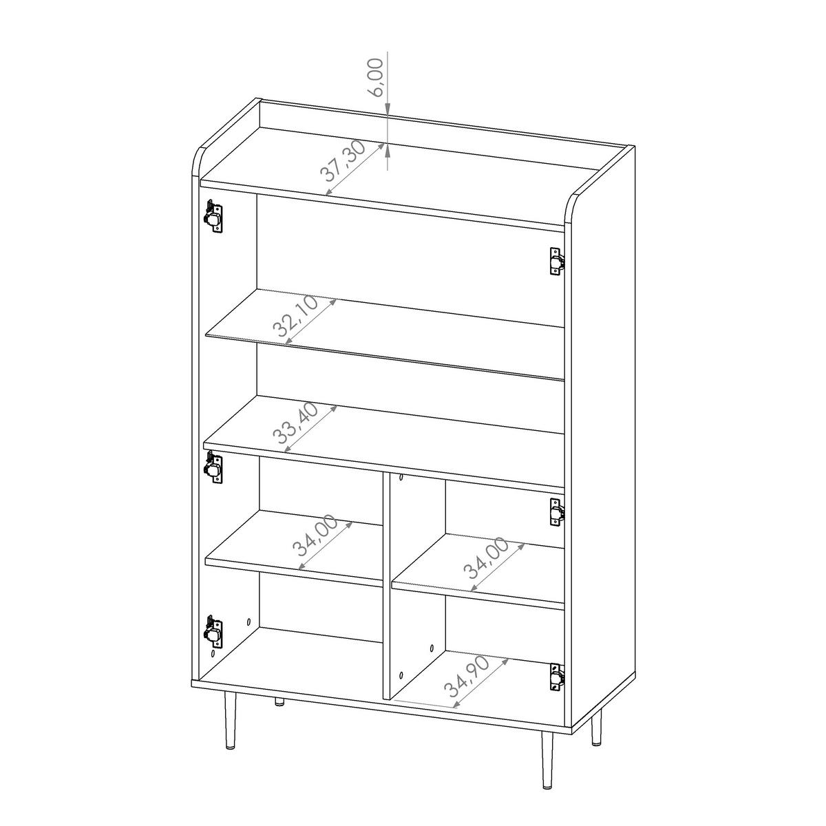 VITRINE Vasilia mit 2 Türen 90 cm, Brandy Castello - Eichefarben, Holzwerkstoff (90/160/40cm) - Beautysofa