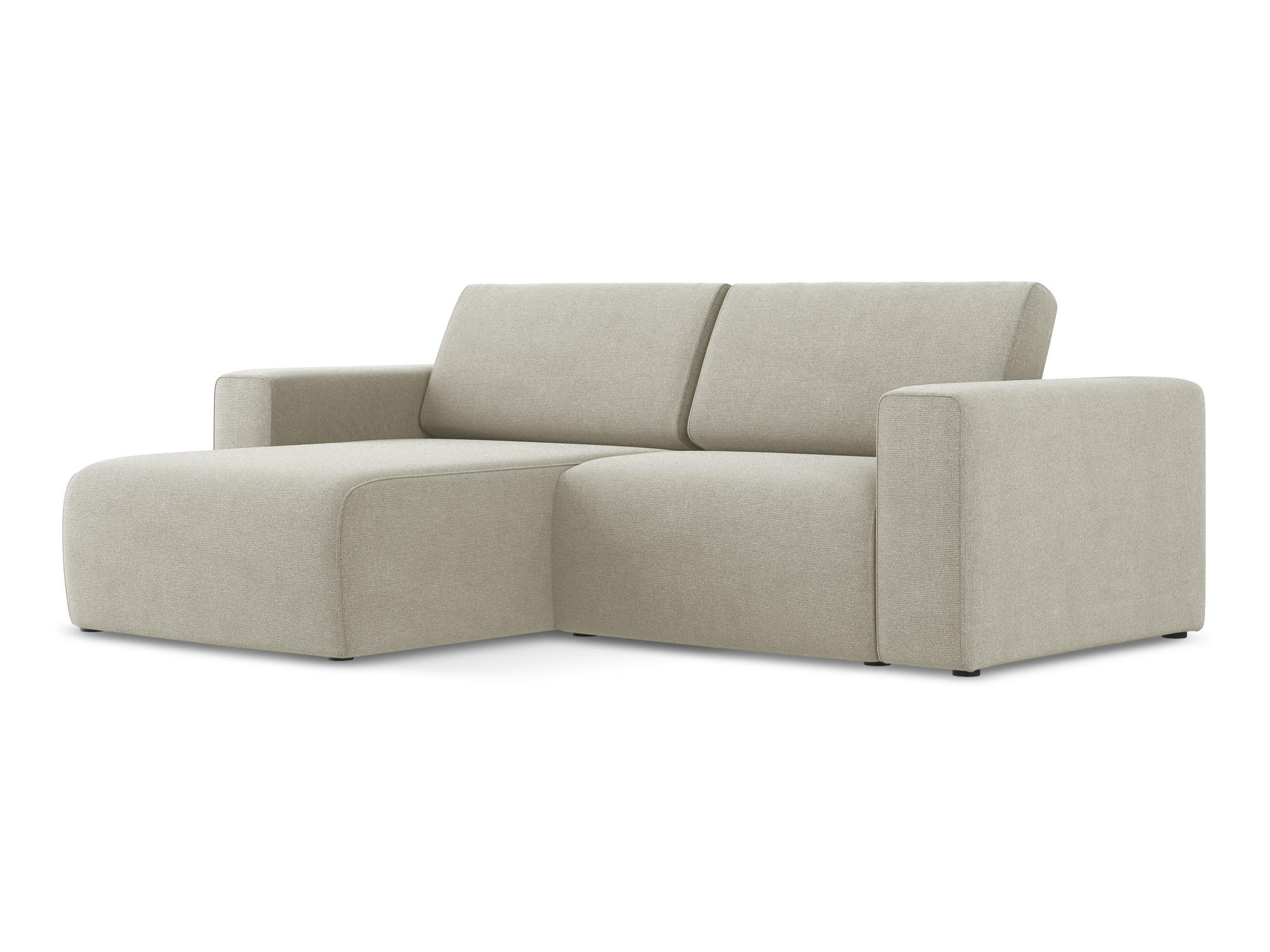 ECKSOFA Links Strukturstoff Stoff Beige - Beige/Creme, Kunststoff/Textil (167/224cm) - Makamii