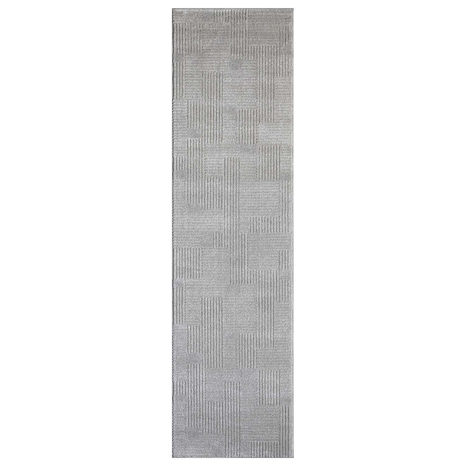 KURZFLOR-TEPPICH Flair 177 Grau 80x300 cm - Grau, Textil (80/300cm) - carpet city