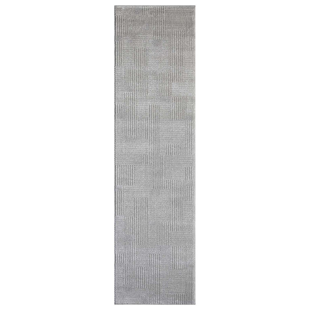 KURZFLOR-TEPPICH Flair 177 Grau 80x300 cm - Grau, Textil (80/300cm) - carpet city