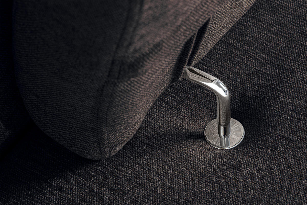 SCHLAFECKSOFA RATLO links 4/5-Sitzer mit Bettkasten, blau/braun - Blau/Silberfarben, Textil (270/190cm) - KONSIMO®